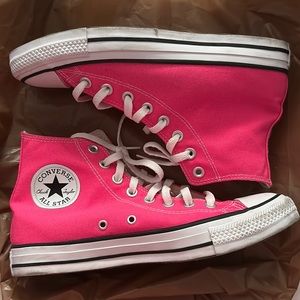 Hot pink converse high tops women’s size 9